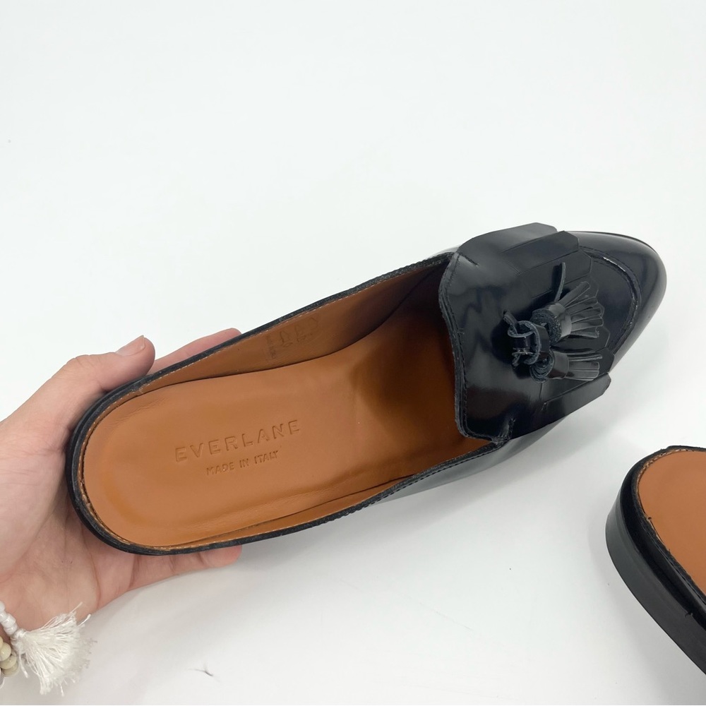 EVERLANE The Modern Tassel Loafer Mule in Black Italian Leather Slip On 8.5 NEW - Picture 12 of 15